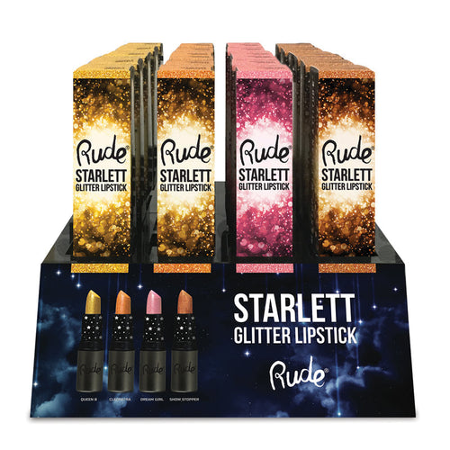 RUDE Starlett Lip Glitter Acrylic Display Set, 48 Pieces by Avera Group