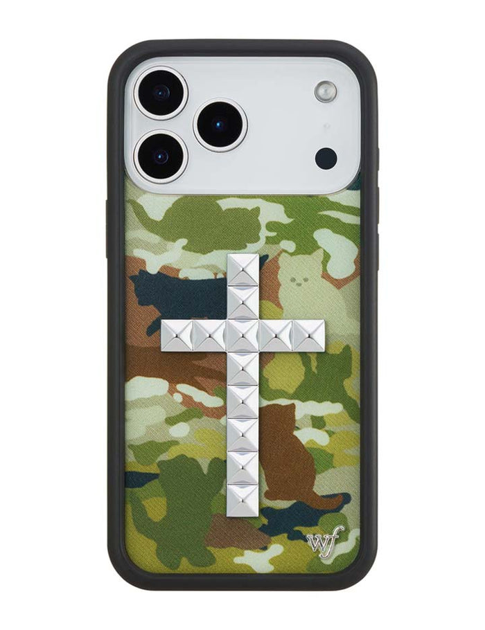 Stud Cross Cat Camo iPhone Case by Wildflower Cases