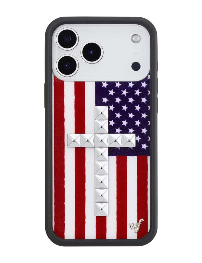 Stud Cross American Flag iPhone Case by Wildflower Cases