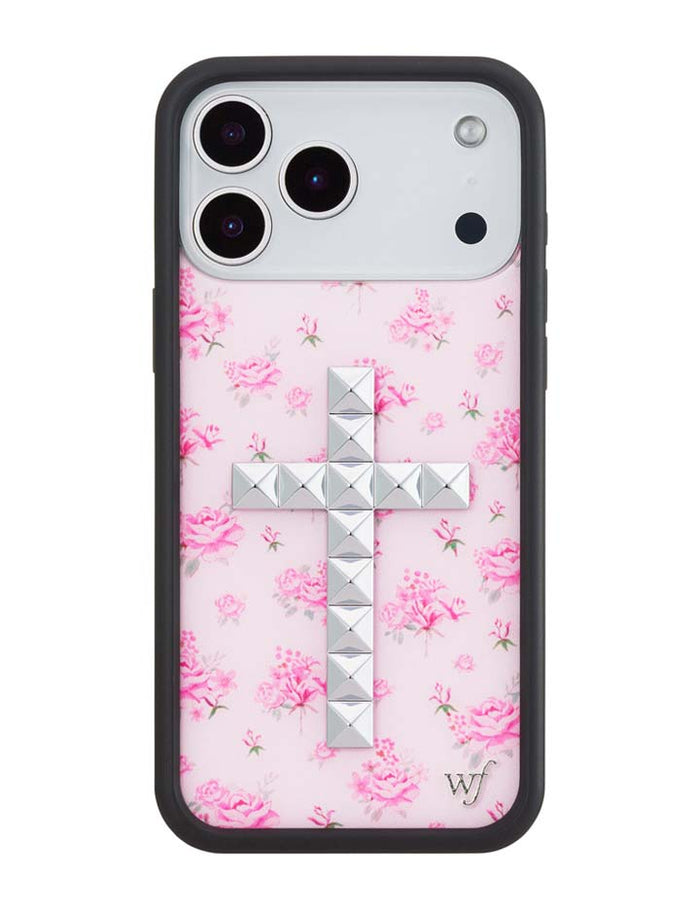 Stud Cross Forget Me Not Floral | Pink iPhone Case by Wildflower Cases