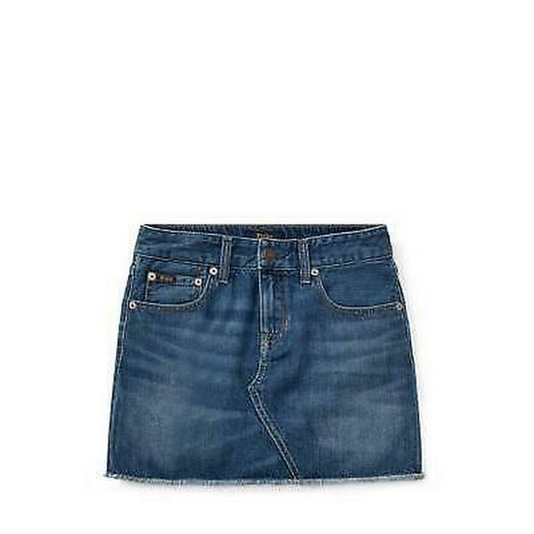 Polo Ralph Lauren Big Girls Denim 5 Pocket Mini Skirt Frayed Hem by Vanessa Jane