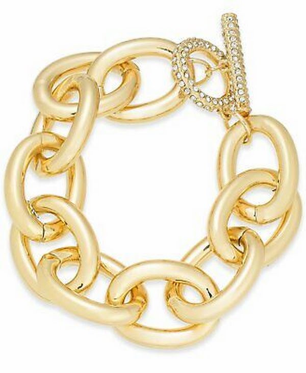 Thalia Sodi Gold-Tone Pavé Large Link Bracelet by Vanessa Jane