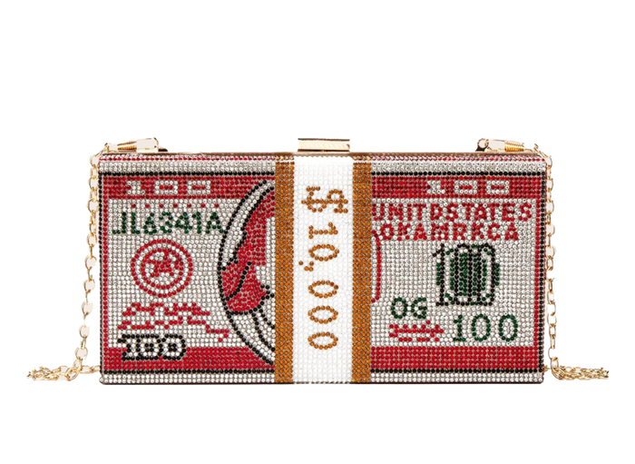 Bling Money Bag Clutch -Red by The House of Stylez