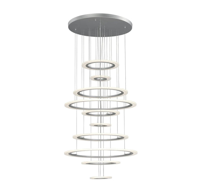 ET2 Saturn II Led 10Light Multi-Light Pendant Matte Silver Finish Matte White by Vanessa Jane