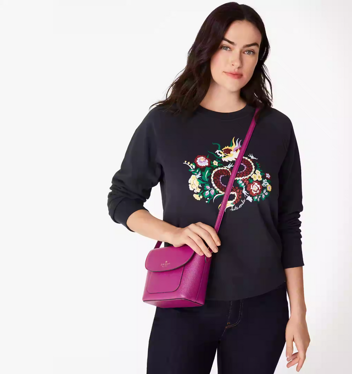 Kate Spade Elsie Pebbled Leather Baja Rose Crossbody Bag KE390 by Vanessa Jane
