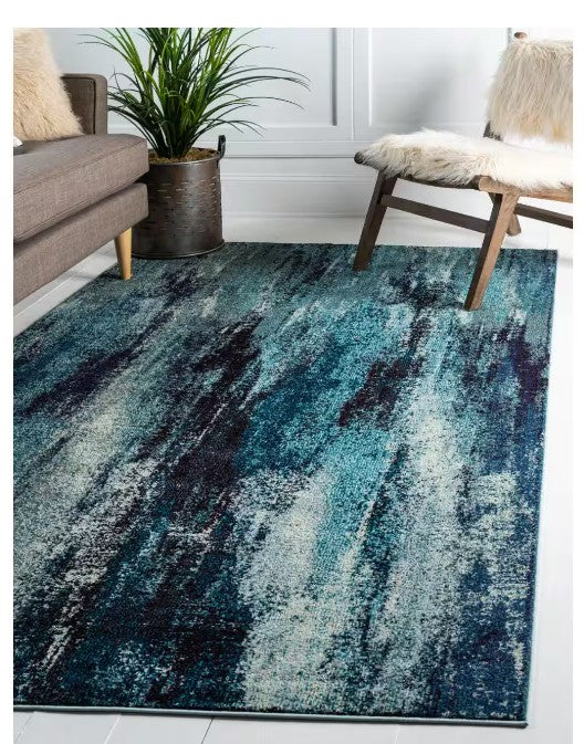 Jardin Lilly Turquoise 3.3 x 5.3 Area Rug by Vanessa Jane