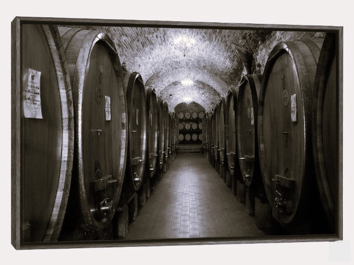 Chianti Classico Canvas Wall Art by Shelley Lake, 15x19-inch Framed B/W by Vanessa Jane
