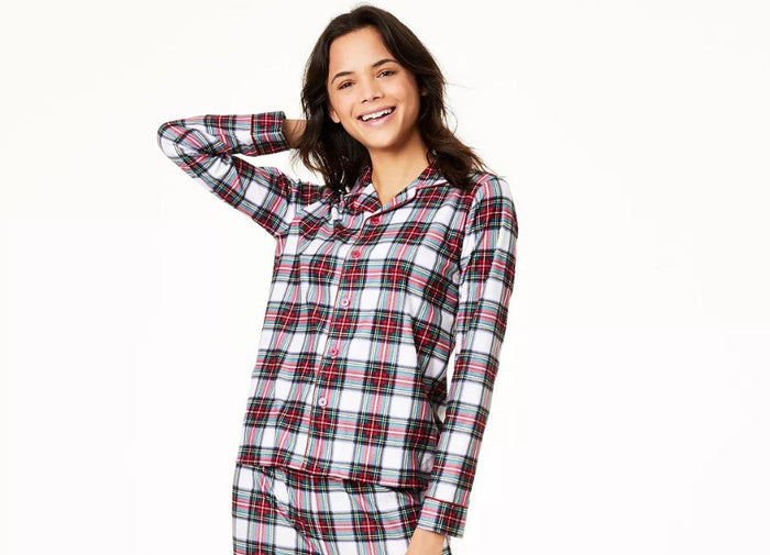 Family Pajamas Womens Stewart Plaid Family Pajama Top, Size XXL by Vanessa Jane