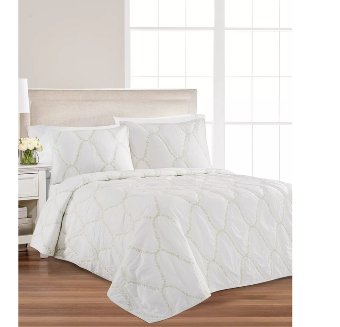 Martha Stewart Collection Floral Embroidered Geo Quilt Collection by Vanessa Jane