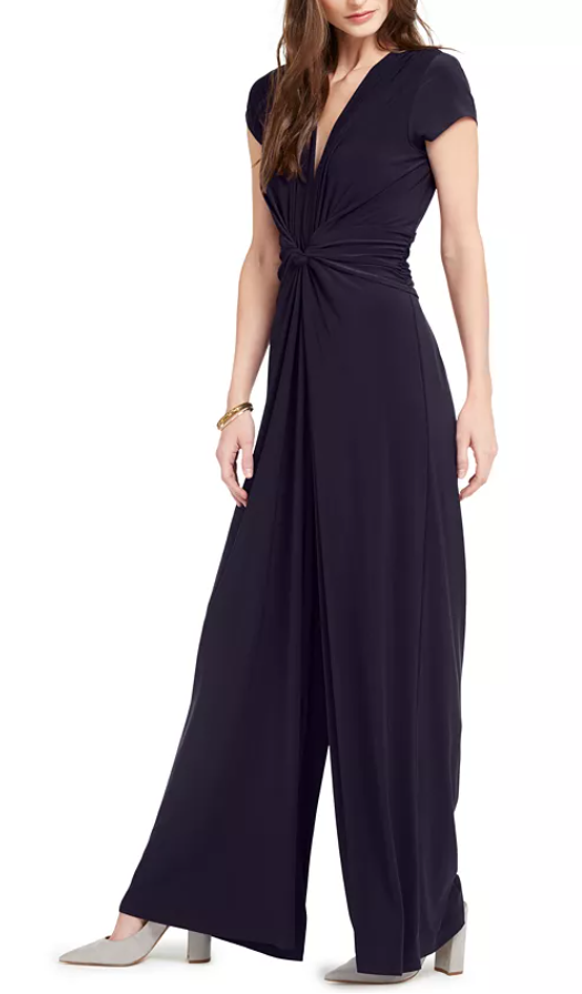 Vince Camuto Twist-Front Plunge Jumpsuit by Vanessa Jane