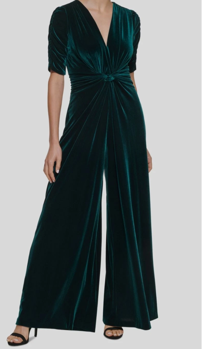 Vince Camuto Velvet Twist-Front Jumpsuit by Vanessa Jane