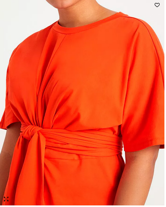 Eloquii Plus Size Cross Front Flutter Sleeve Dress -Sz 24/Peppery Vermillion by Vanessa Jane