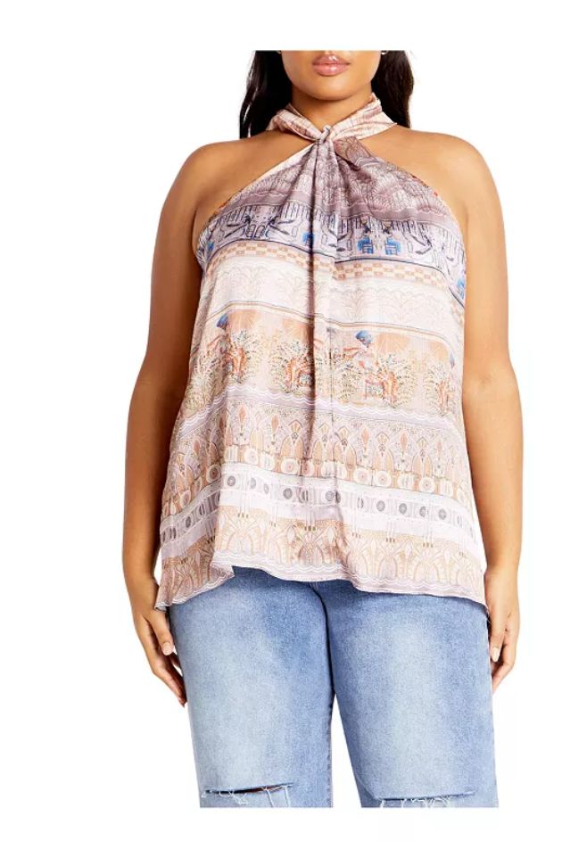 City Chic Plus Size Nile Top - on the Nile, Size XS-14 by Vanessa Jane