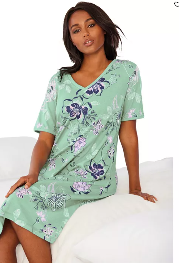 Dreams and Co. Womens s Short T-Shirt Lounger, Size 1x by Vanessa Jane
