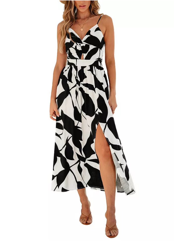 Cupshe Womens Havana Nights Floral Maxi Beach Dress - Black by Vanessa Jane