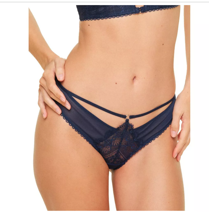 Adore Me Womens Kinley Cheeky Panty - Dark Blue, XL by Vanessa Jane