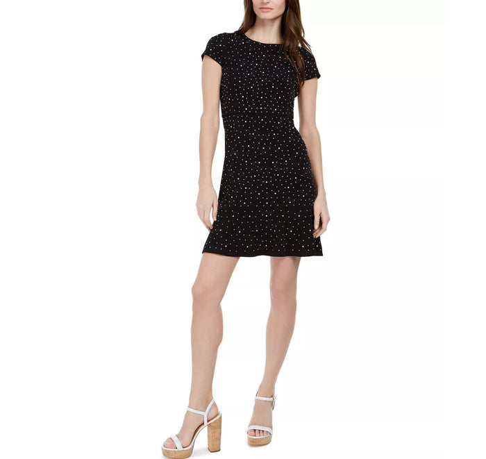 Michael Kors Womens Floral Stud Flounce Hem Dress, Size Small by Vanessa Jane