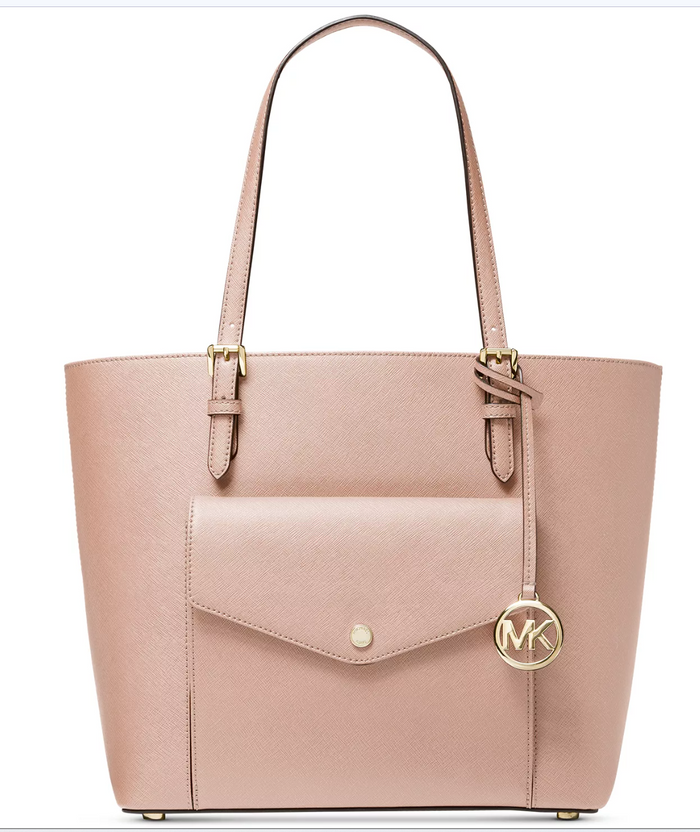 Michael Kors Jet Set Snap Pocket Leather Tote by Vanessa Jane