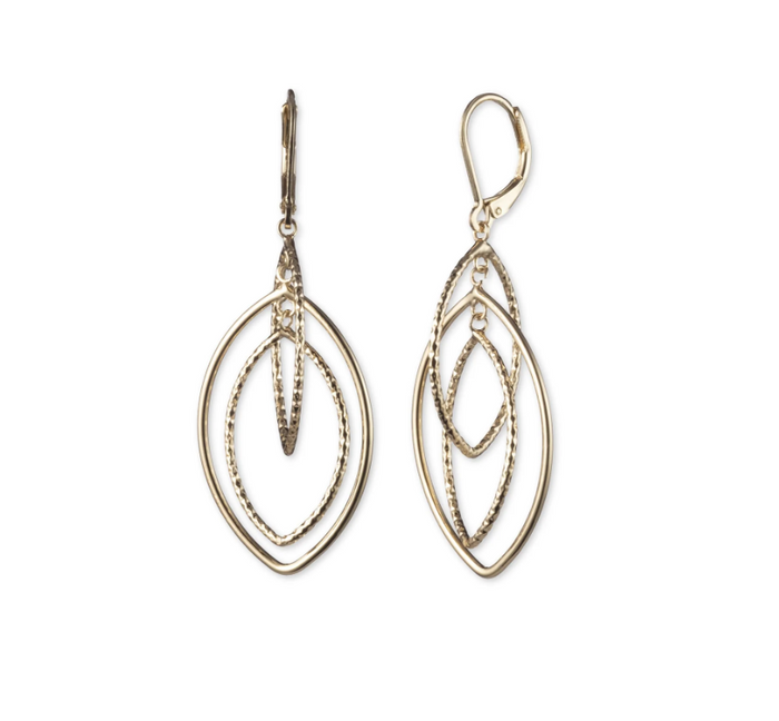 Anne Klein Gold-Tone Orbital Drop Extra Large Earrings by Vanessa Jane