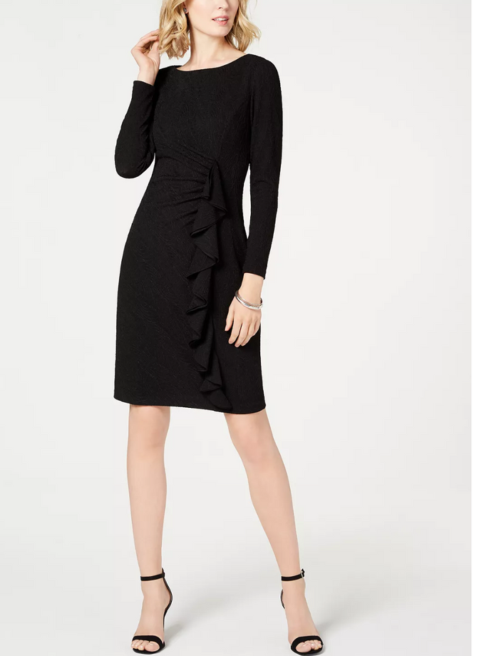 Jessica Howard Womens Ruffled Cocktail Sheath Dress by Vanessa Jane
