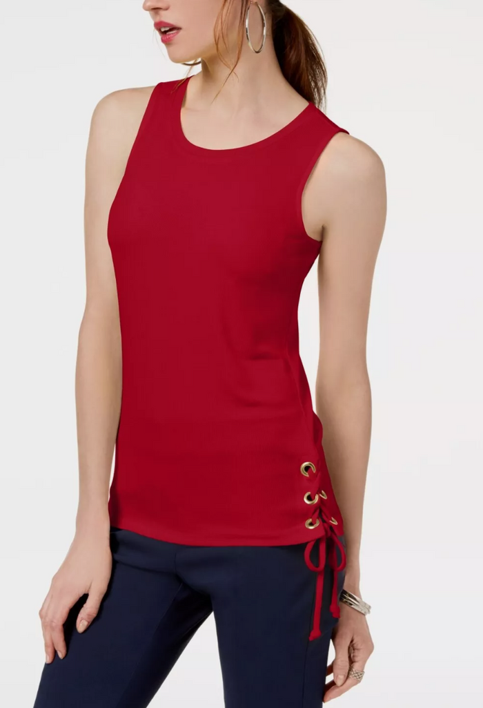 I.N.C. Petite Lace-Up Tank Top, Size Petite Large by Vanessa Jane