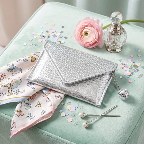 Mini Envelope Wallet With RFID protection - Silver Woven by CASUPO