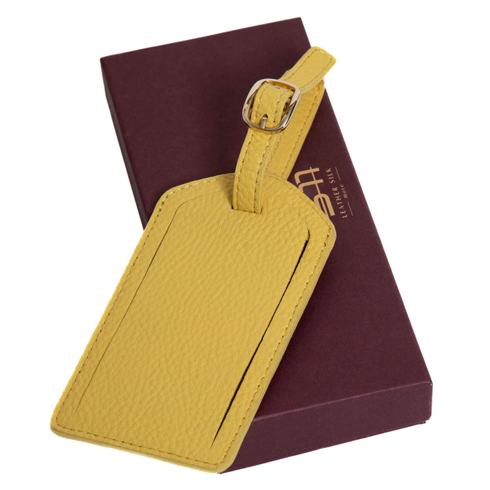 Sophia Full Grain Leather Luggage Tag with Privacy Protection Flap