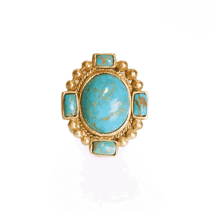 Southwestern Statement Ring - Turquoise by Christina Greene