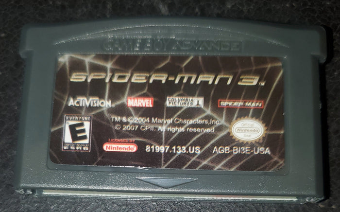 Spider-Man 3 GBA Video Game Cartridge Game Boy Advance Nintendo 2007 by VintageVideoGameStore