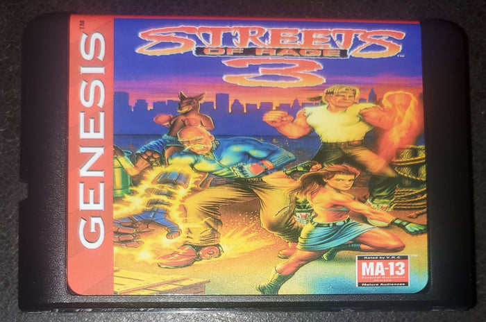 Streets of Rage 3 Sega Genesis Mega Drive Video Game Cartridge 1994 by VintageVideoGameStore