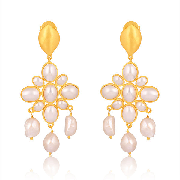 Swept Away Drop Earrings - Pearl by Christina Greene