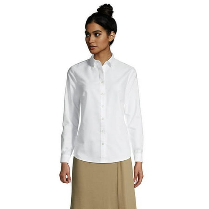 Womens Tall Lands End School Uniform Long Sleeve Oxford Dress Shirt, Size 16 by Vanessa Jane