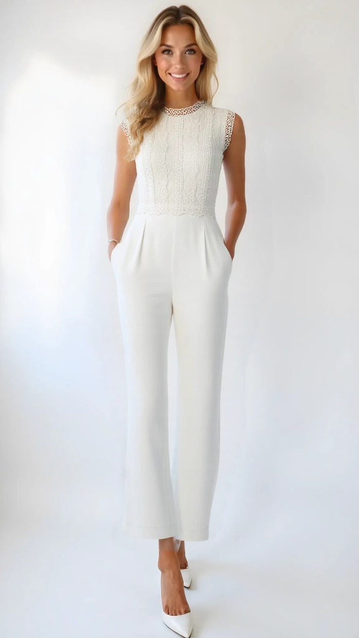 Tahari Asl Lace Wide-Leg Jumpsuit by Vanessa Jane
