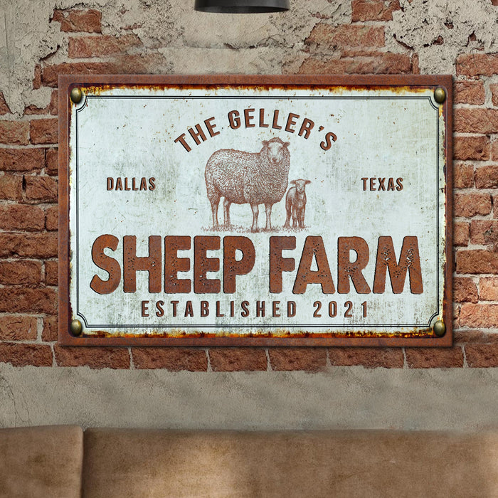 Sheep Farm Sign III by Tailored Canvases