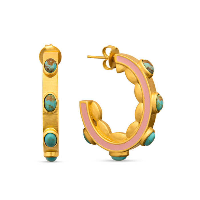 Turquoise Sea Hoop Earrings by Christina Greene