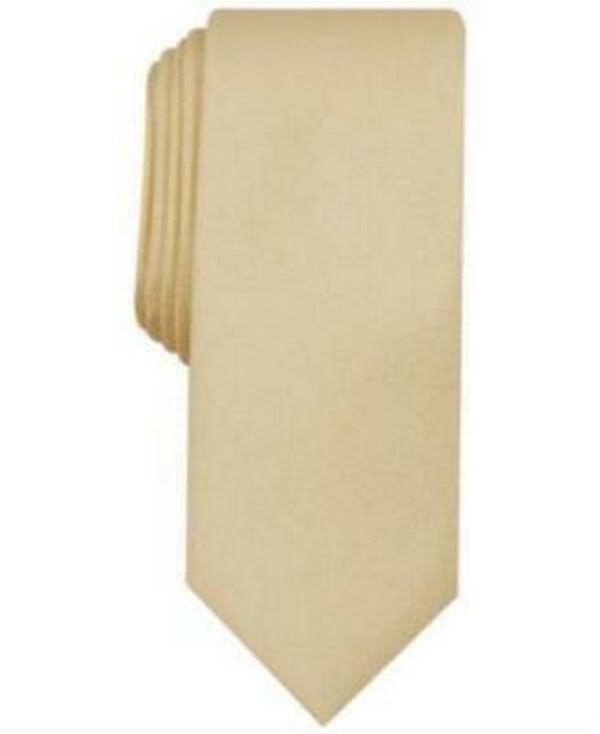 Bar III Mens Valley Solid Skinny Tie Brown by Vanessa Jane