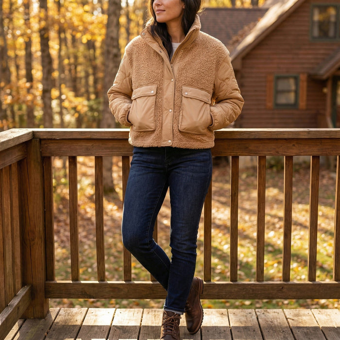 Athleta Fleece Hybrid Jacket, Size Large by Vanessa Jane