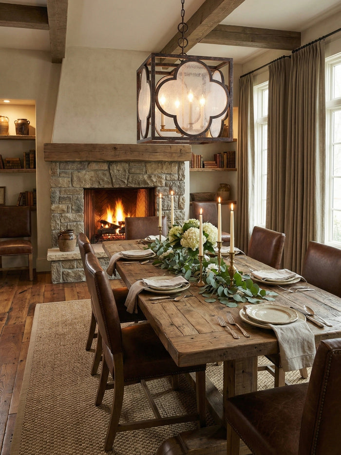 Elegant Lighting 1526D18ACAG Trinity 4 Light 18 Wide Single Taper Candle Style by Vanessa Jane