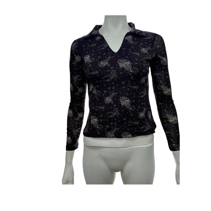 Ultra Flirt Long Sleeve V- Neck Top, Size XS by Vanessa Jane