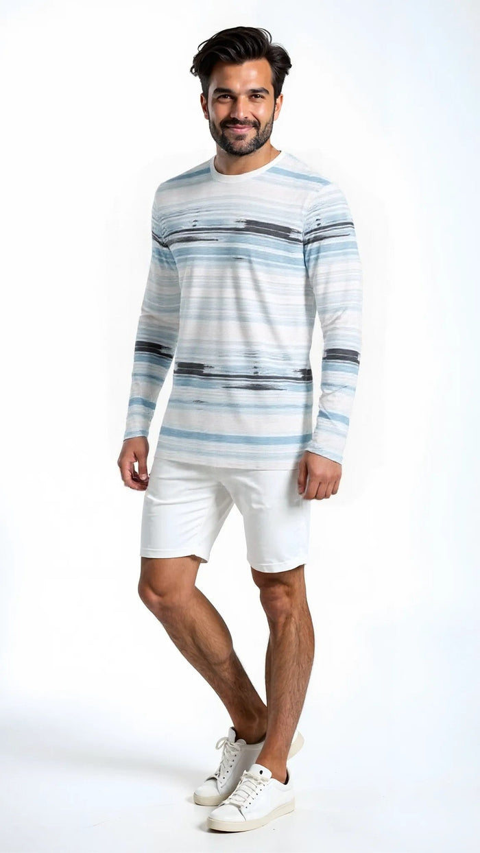 Alfani Mens Cotton Striped T-Shirt by Vanessa Jane