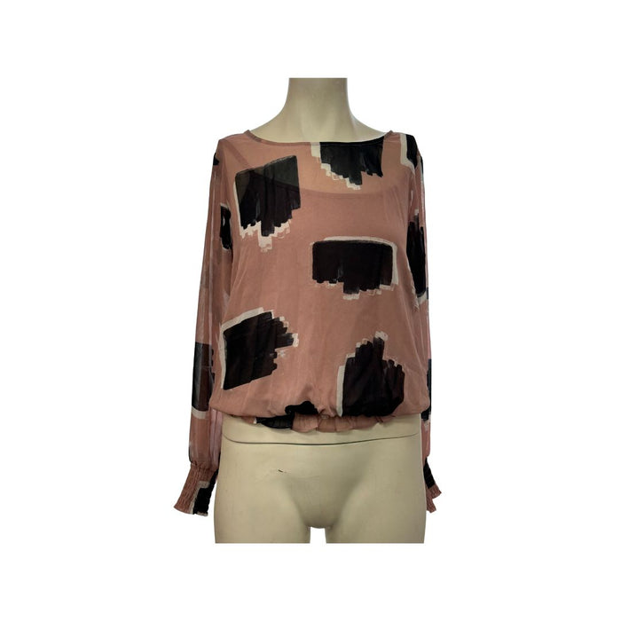 Alfani Printed Mesh Top, Size Small by Vanessa Jane