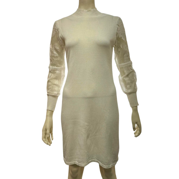 NY Collection Womens Mock Neck Lace Sleeve Sweater Dress, Size Small by Vanessa Jane
