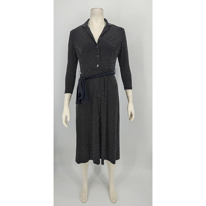 Anne Klein Womens DOT Long Sleeve Button Down Dress, Size 4 by Vanessa Jane