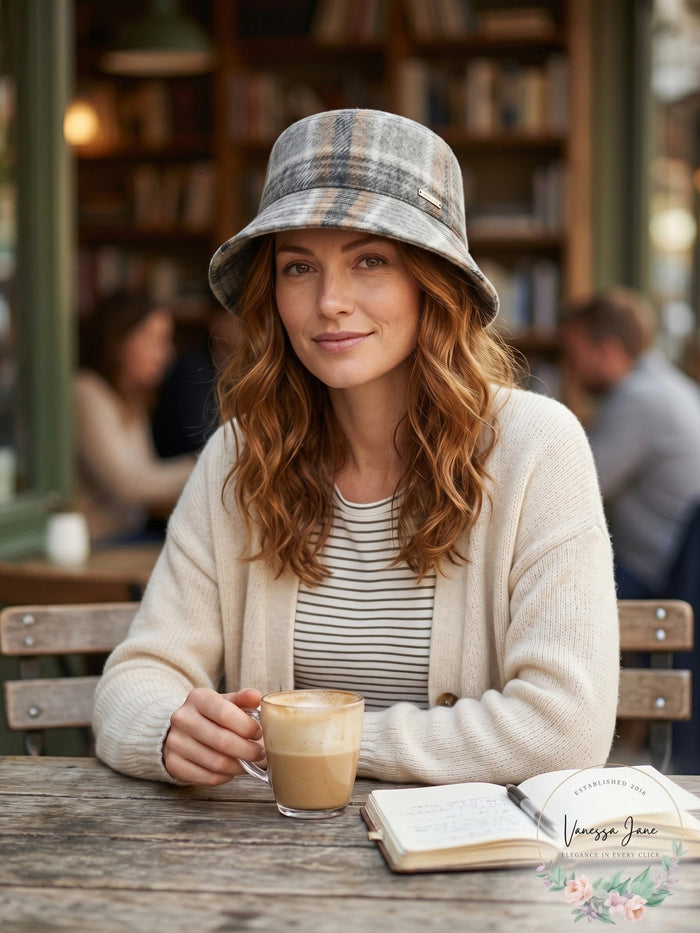 Steve Madden Logo Plate Brushed Bucket Hat by Vanessa Jane