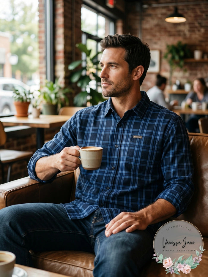 Columbia Mens Vapor Ridge III Plaid Long Sleeve Button Down Shirt by Vanessa Jane