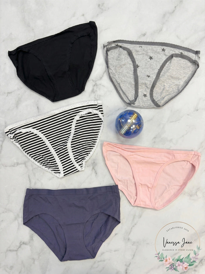 Jenni Womens Assorted Bikini Underwear 5-Pack + Bonus Gift by Vanessa Jane
