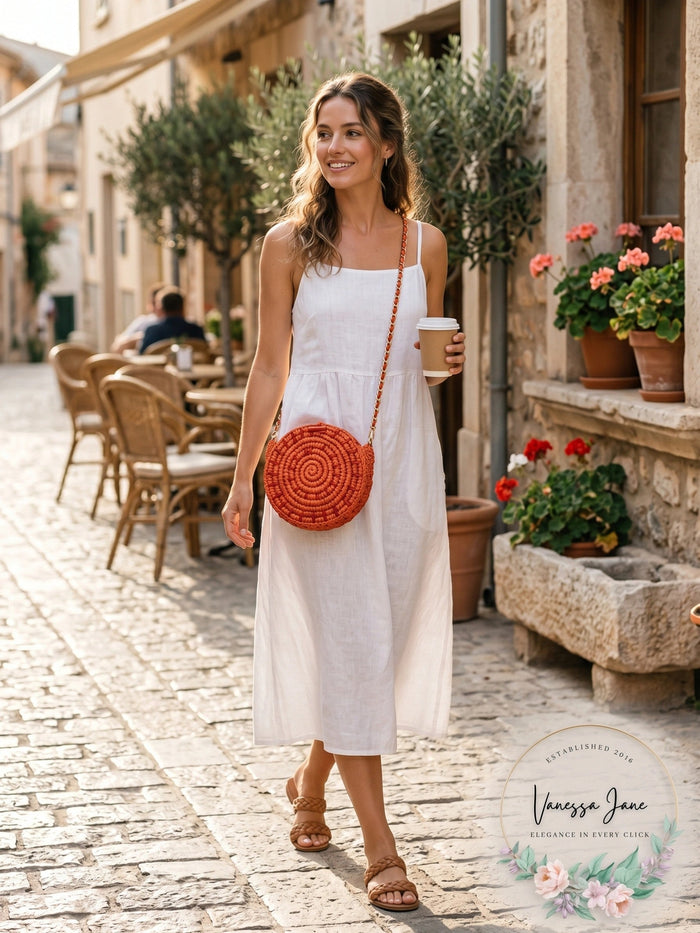INC International Concepts Straw Circle Crossbody by Vanessa Jane