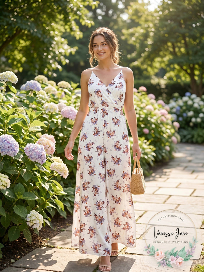 1.State Womens Wildflower Wrap Front Jumpsuit W/ Slits, Size Small by Vanessa Jane