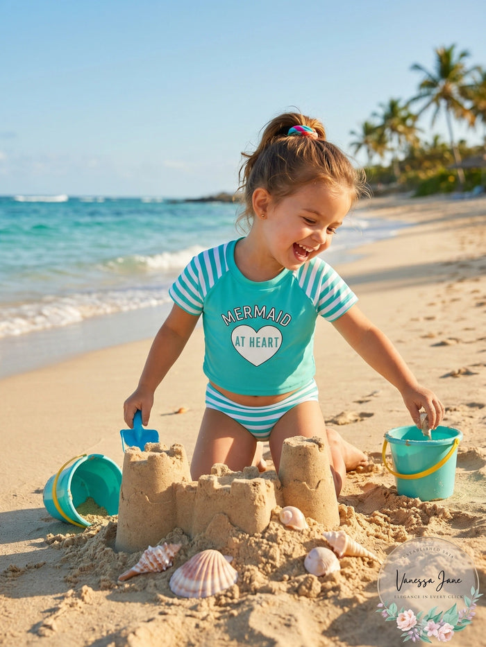 Ideology Toddler Girls 2-Pc. Mermaid Rash Guard Swimsuit, Size 4T by Vanessa Jane