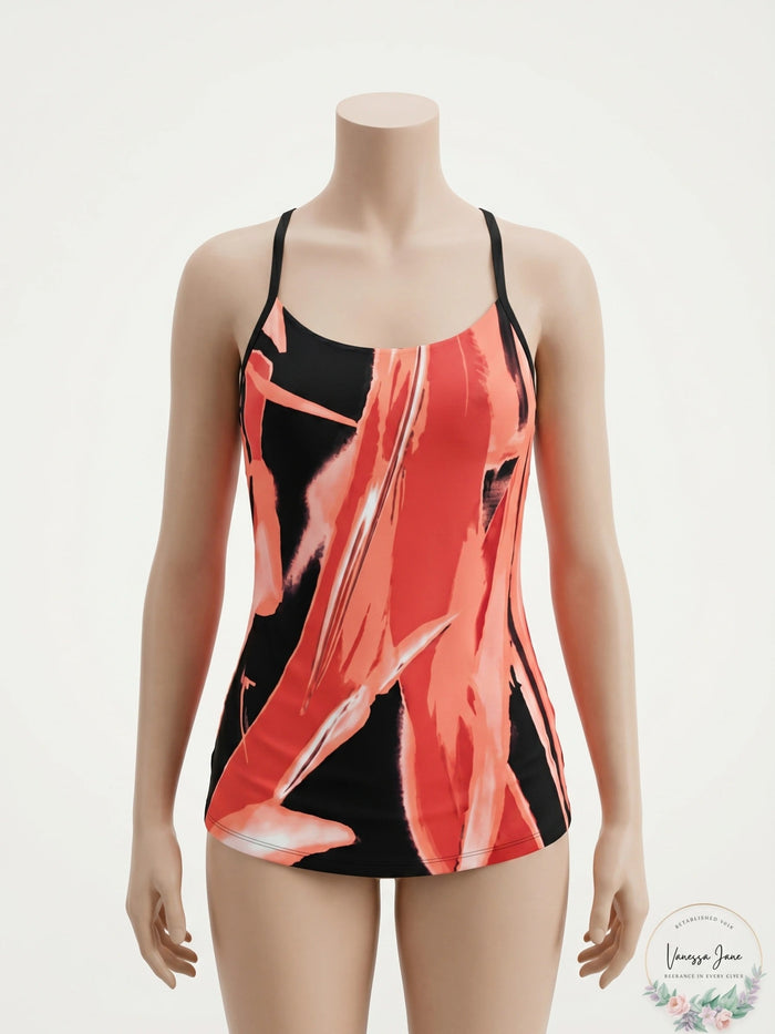 Nike Rule Beam Printed Racerback Tankini Top Womens Swimsuit, Size XS by Vanessa Jane
